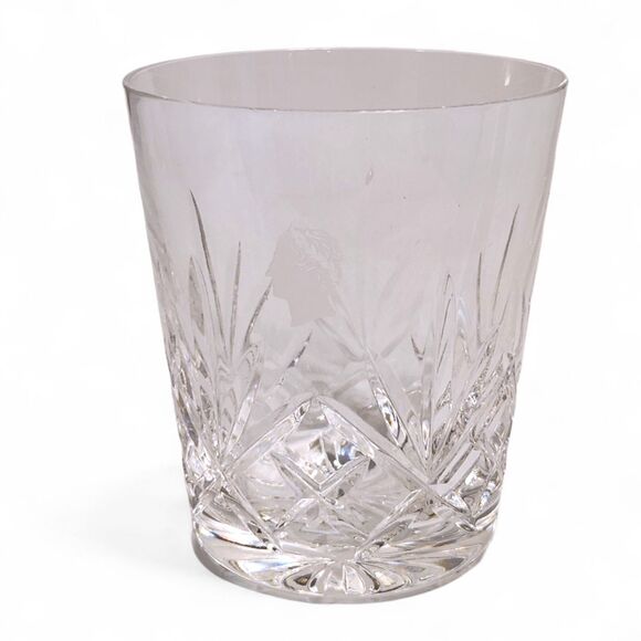 Vintage Crystal Cut Whiskey Tumbler Glass Caesar’s Palace Etched Head Logo Rare - Picture 2 of 8
